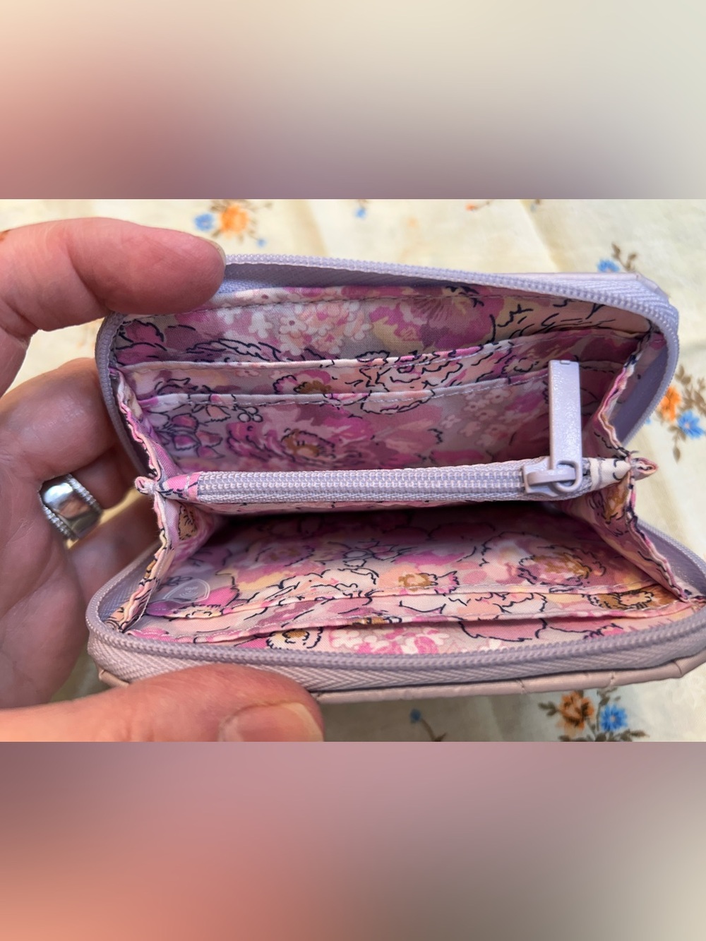 Vera Bradley Quilted Light Lavender Zip Wallet - Picture 3 of 3